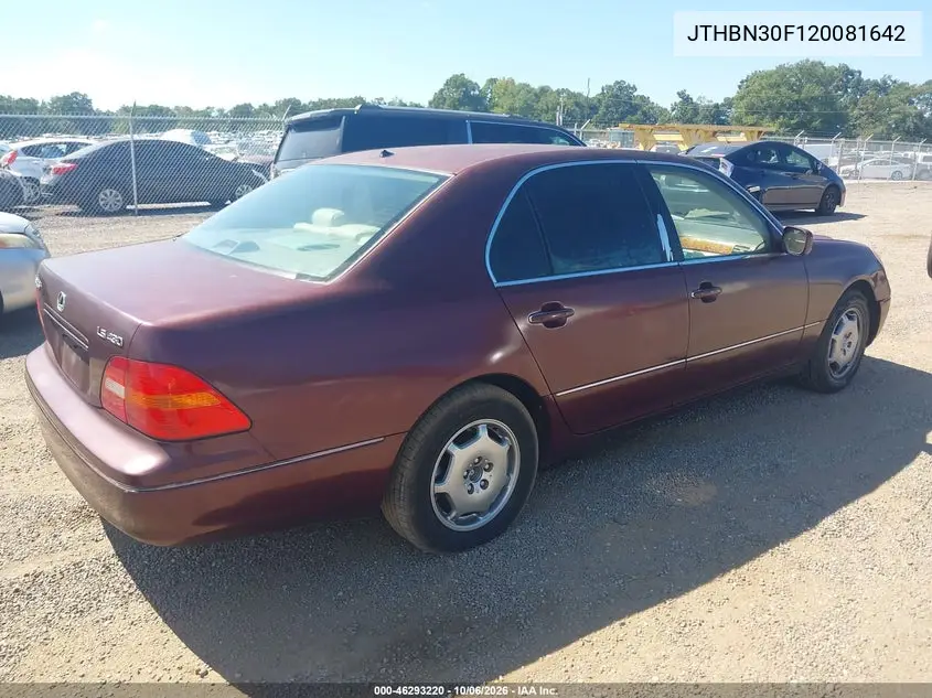 2002 LEXUS LS VIN JTHBN30F120081642 — фото 4