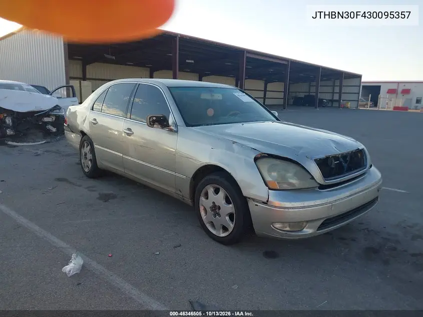LEXUS LS 2003, VIN JTHBN30F430095357