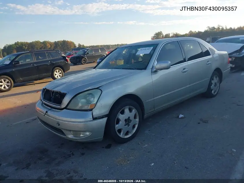 2003 LEXUS LS VIN JTHBN30F430095357 — фото 2