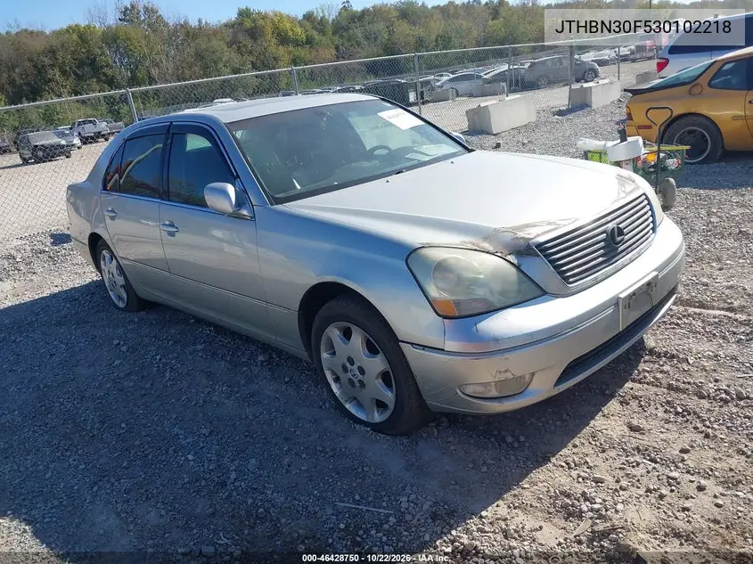 LEXUS LS 2003, VIN JTHBN30F530102218