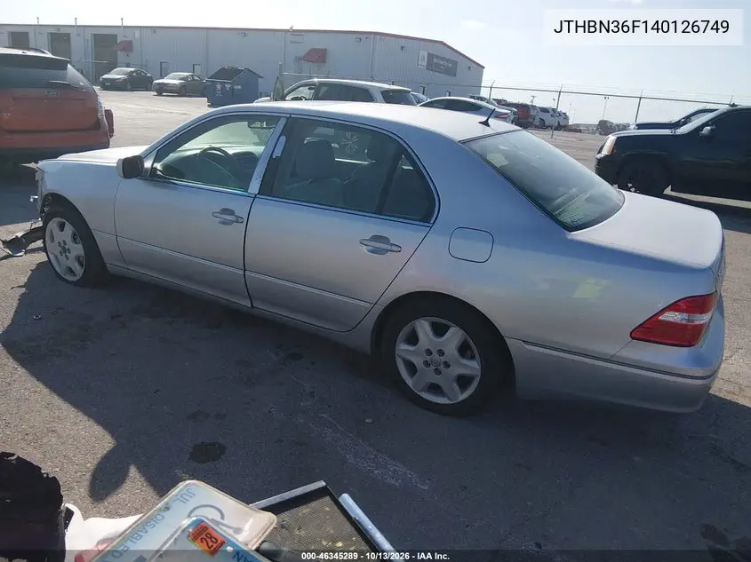 2004 LEXUS LS VIN JTHBN36F140126749 — фото 3