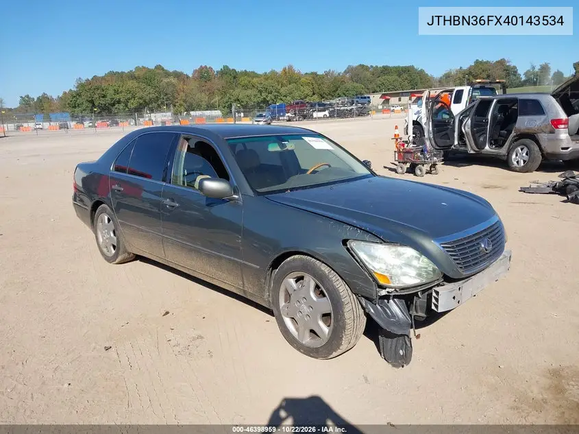 LEXUS LS 2004, VIN JTHBN36FX40143534