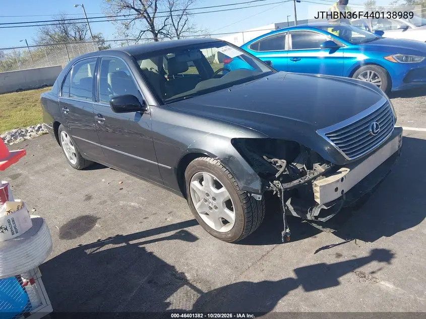 LEXUS LS 2004, VIN JTHBN36F440138989