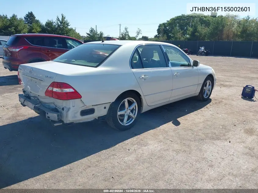 2005 LEXUS LS VIN JTHBN36F155002601 — фото 4