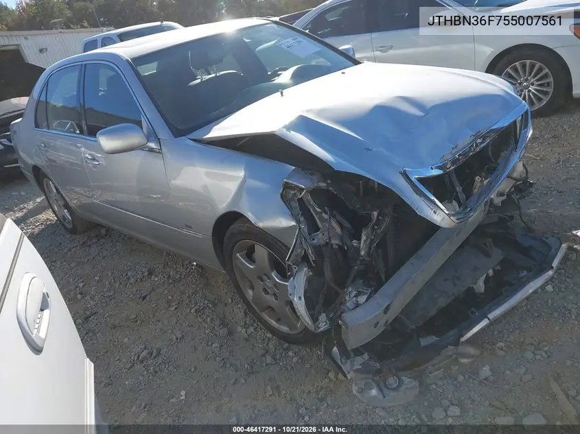 LEXUS LS 2005, VIN JTHBN36F755007561