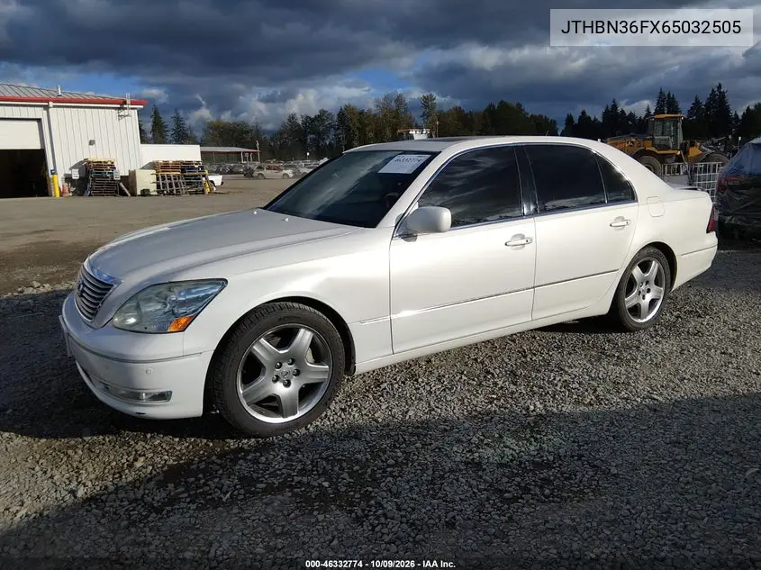 2006 LEXUS LS VIN JTHBN36FX65032505 — фото 2