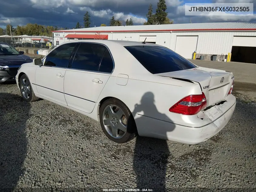 2006 LEXUS LS VIN JTHBN36FX65032505 — фото 3