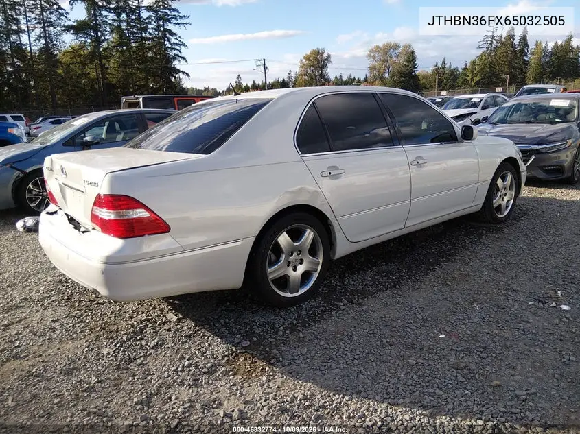 2006 LEXUS LS VIN JTHBN36FX65032505 — фото 4