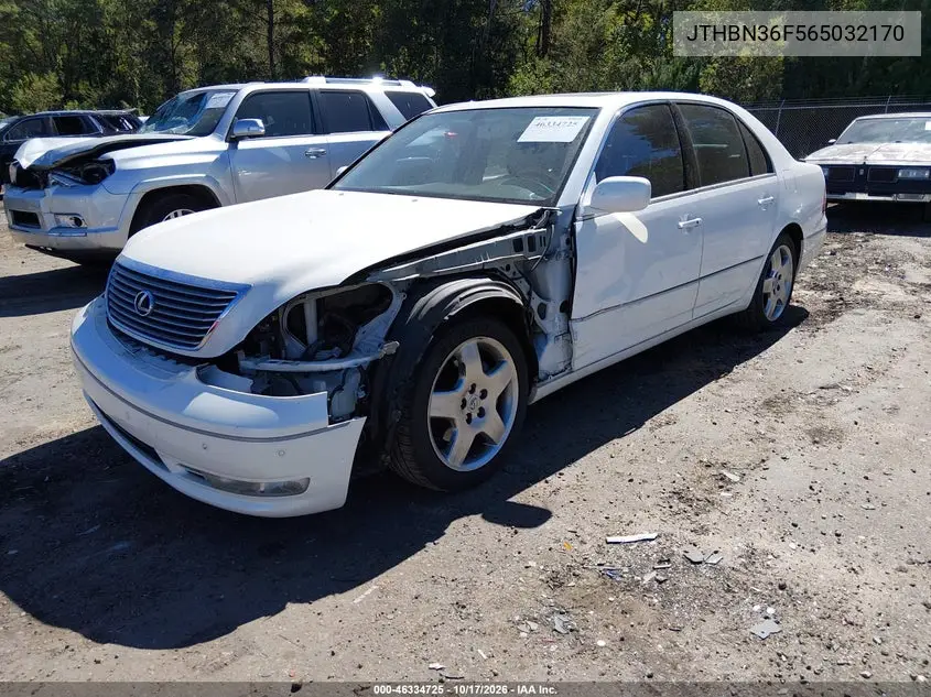 2006 LEXUS LS VIN JTHBN36F565032170 — фото 2