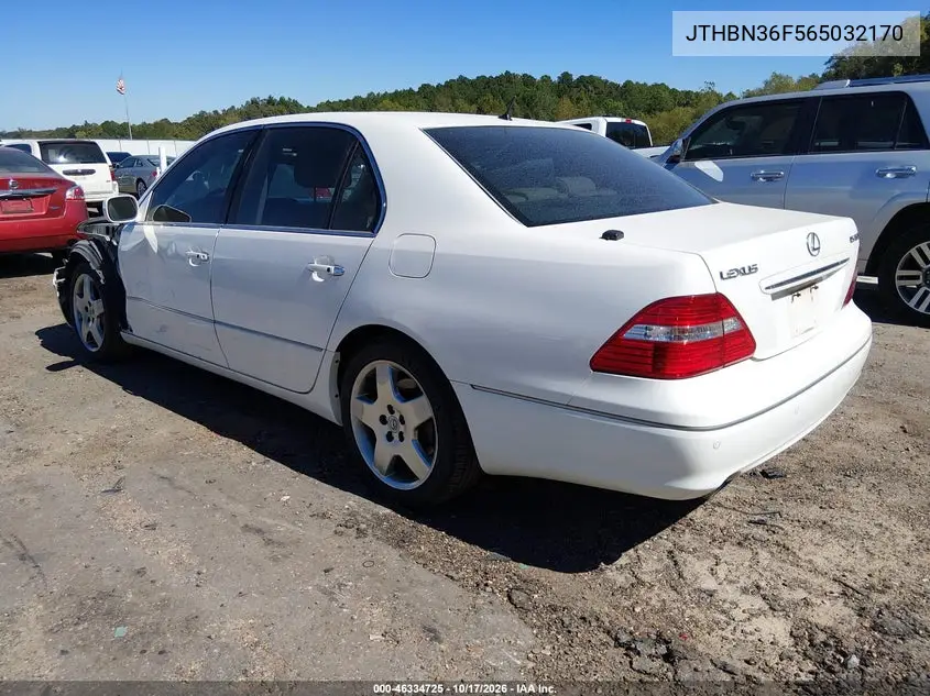 2006 LEXUS LS VIN JTHBN36F565032170 — фото 3