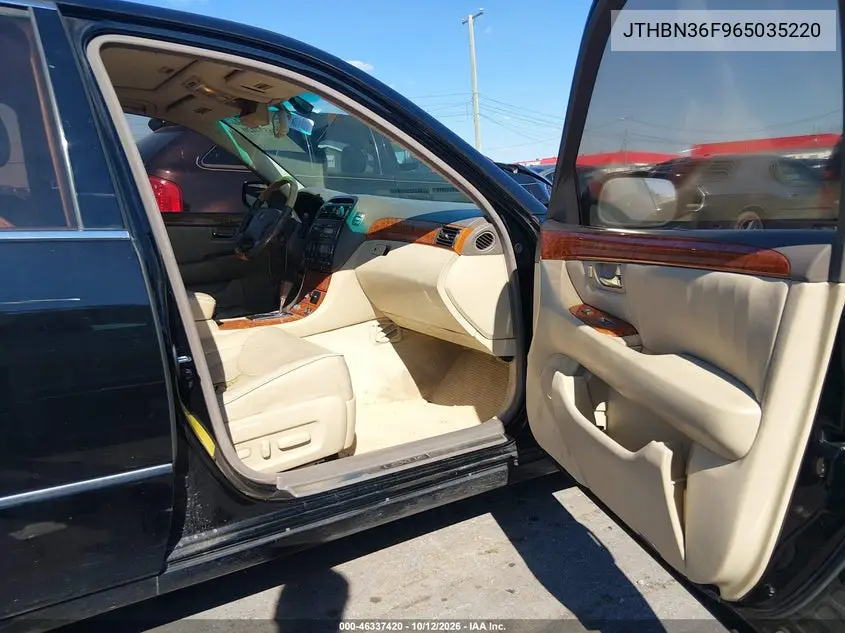 2006 LEXUS LS VIN JTHBN36F965035220 — фото 5