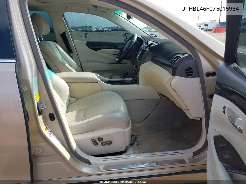 2007 LEXUS LS VIN JTHBL46F075015984 — фото 5
