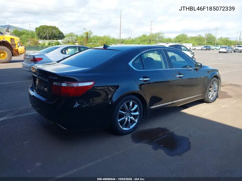 2008 LEXUS LS VIN JTHBL46F185072339 — фото 4