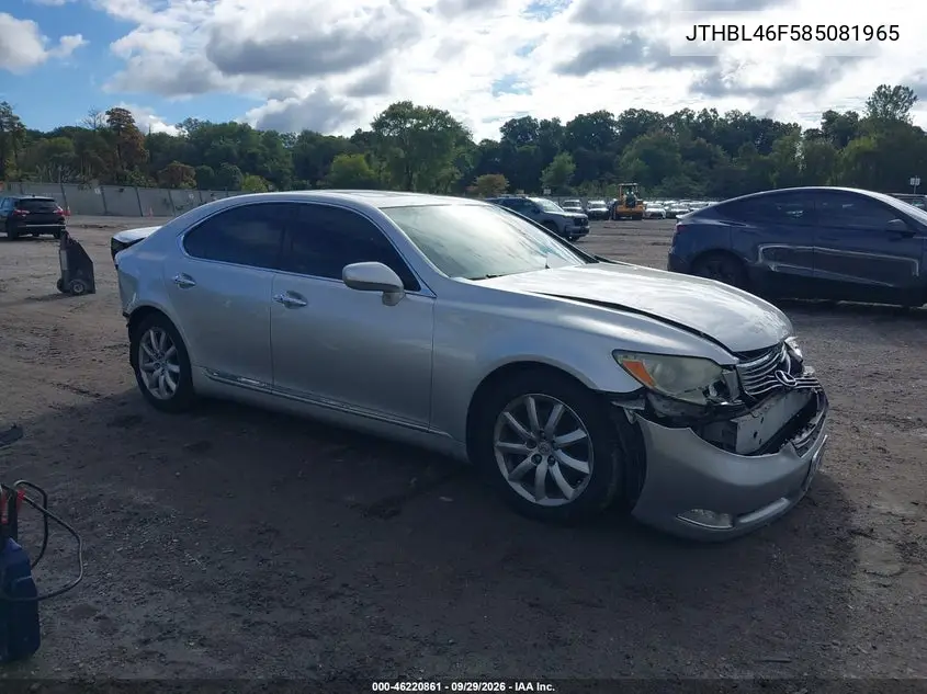 LEXUS LS 2008, VIN JTHBL46F585081965