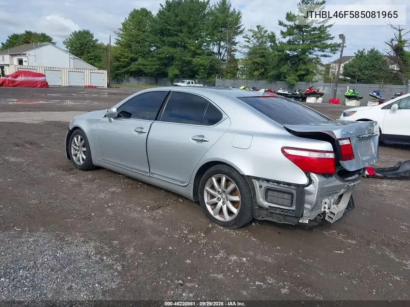 2008 LEXUS LS VIN JTHBL46F585081965 — фото 3