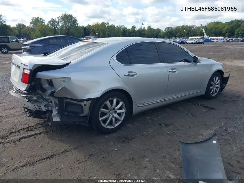 2008 LEXUS LS VIN JTHBL46F585081965 — фото 4