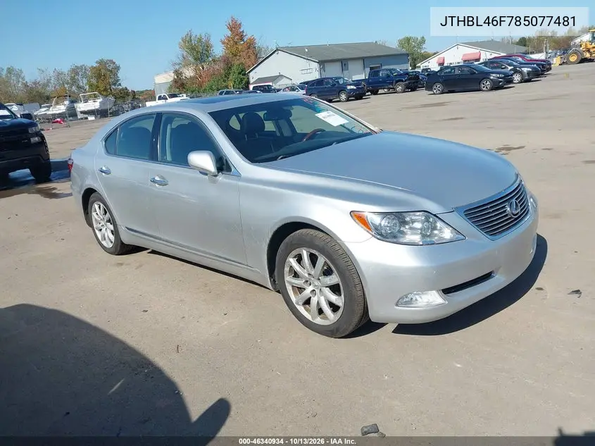 LEXUS LS 2008, VIN JTHBL46F785077481