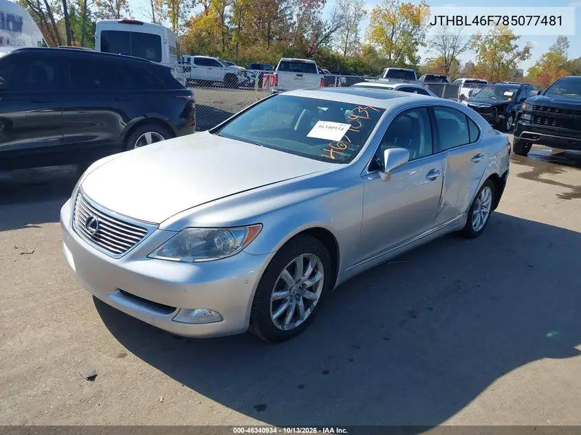 2008 LEXUS LS VIN JTHBL46F785077481 — фото 2