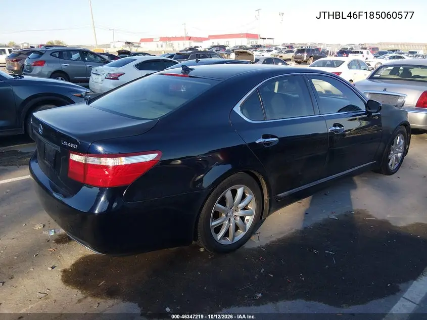 2008 LEXUS LS VIN JTHBL46F185060577 — фото 4