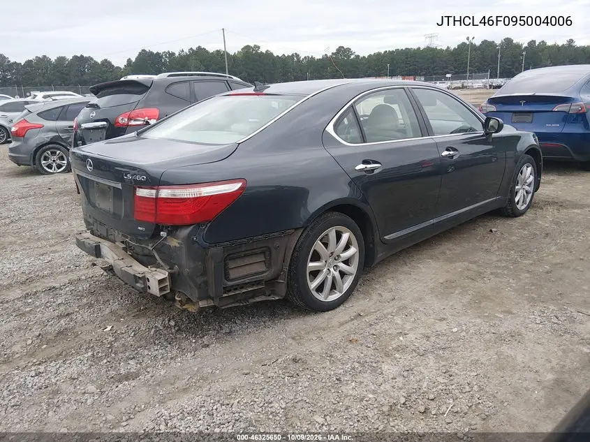 2009 LEXUS LS VIN JTHCL46F095004006 — фото 4