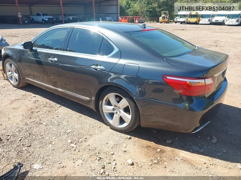 2011 LEXUS LS VIN JTHBL5EFXB5104087 — фото 3