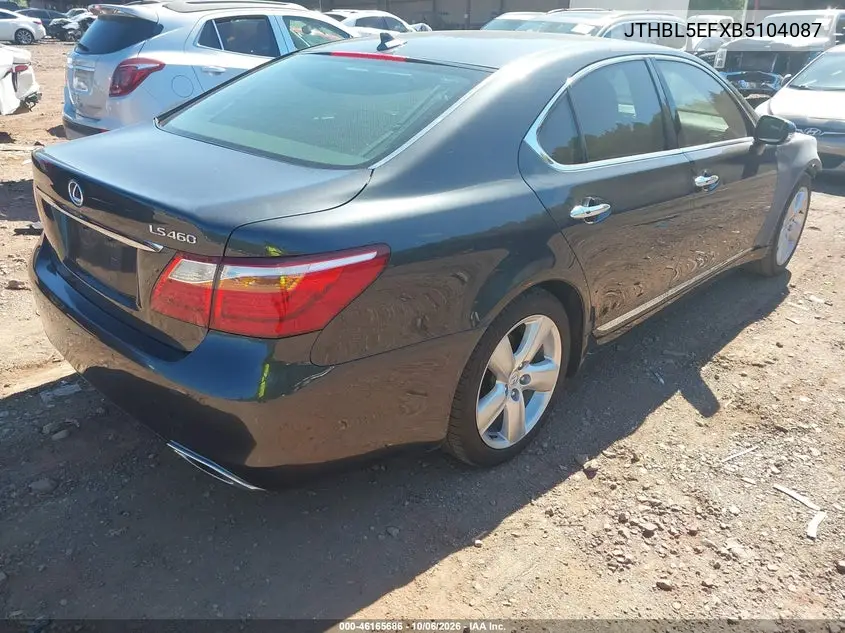 2011 LEXUS LS VIN JTHBL5EFXB5104087 — фото 4