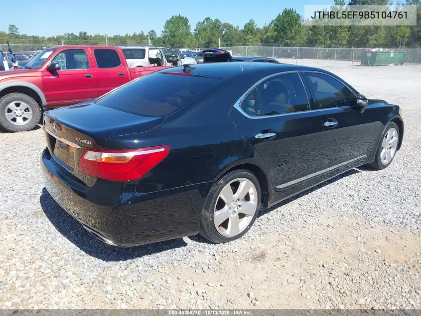 2011 LEXUS LS VIN JTHBL5EF9B5104761 — фото 4