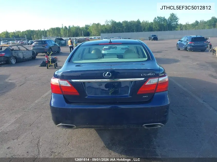 2012 LEXUS LS VIN JTHCL5EF3C5012812 — фото 16