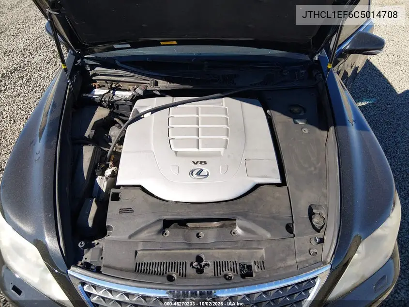 2012 LEXUS LS VIN JTHCL1EF6C5014708 — фото 10