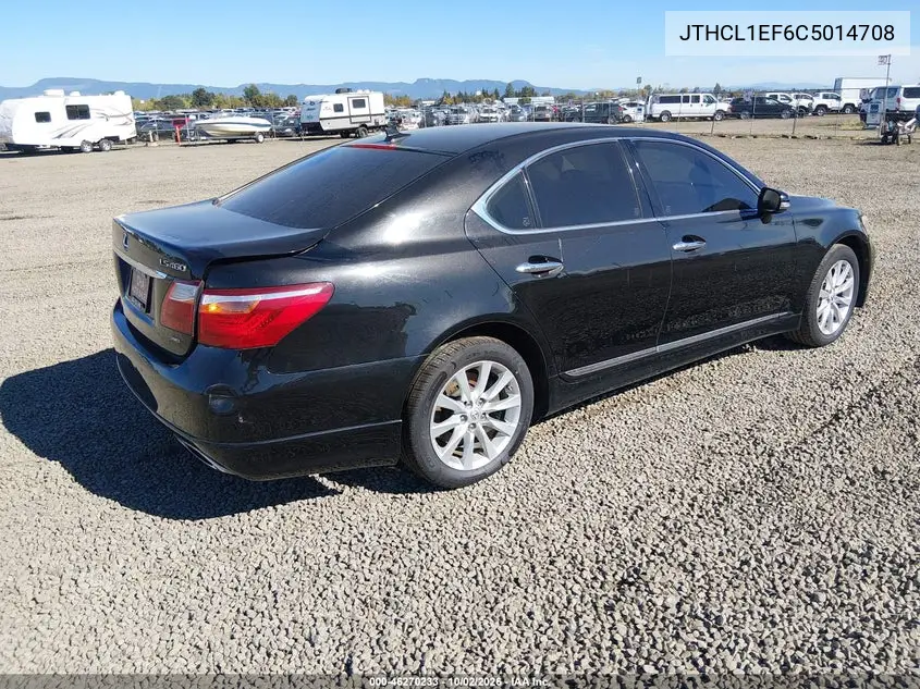 2012 LEXUS LS VIN JTHCL1EF6C5014708 — фото 4