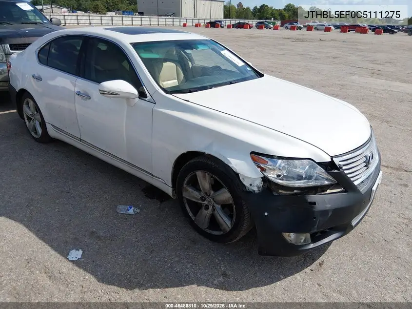 LEXUS LS 2012, VIN JTHBL5EF0C5111275