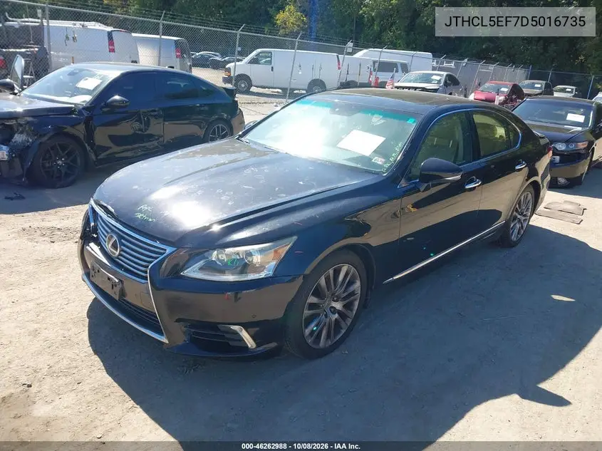 2013 LEXUS LS VIN JTHCL5EF7D5016735 — фото 2