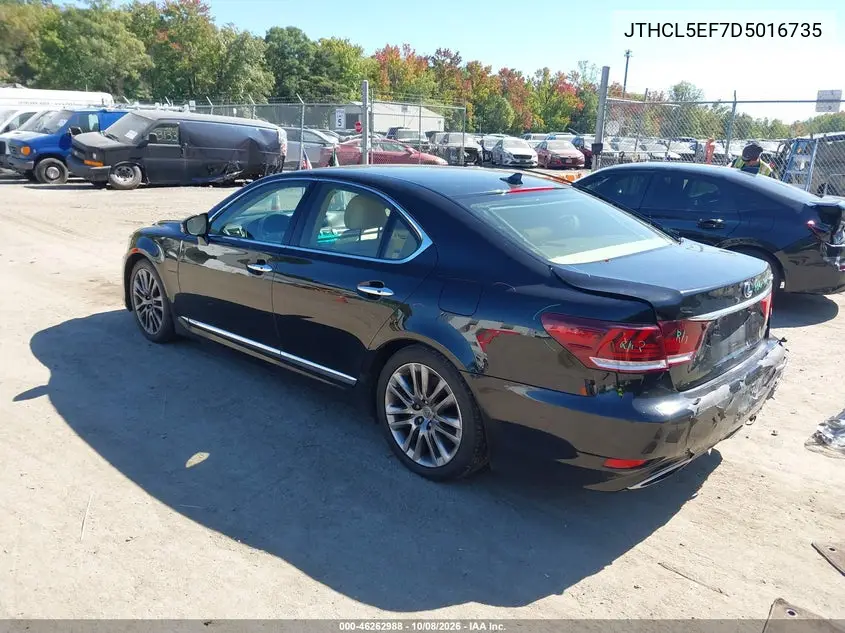 2013 LEXUS LS VIN JTHCL5EF7D5016735 — фото 3