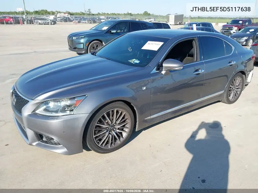 2013 LEXUS LS VIN JTHBL5EF5D5117638 — фото 2