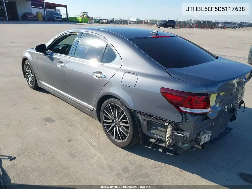 2013 LEXUS LS VIN JTHBL5EF5D5117638 — фото 3
