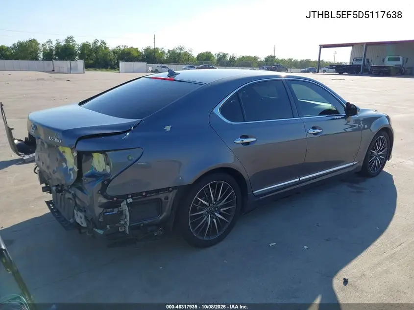 2013 LEXUS LS VIN JTHBL5EF5D5117638 — фото 4