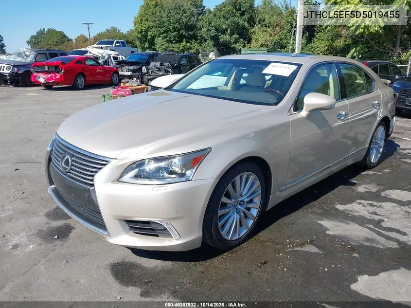 2013 LEXUS LS VIN JTHCL5EF5D5019455 — фото 2