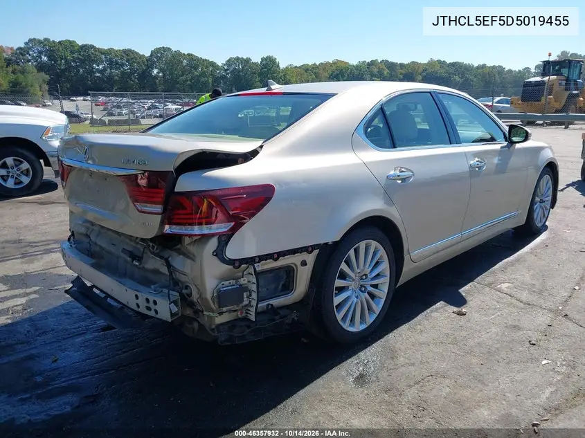 2013 LEXUS LS VIN JTHCL5EF5D5019455 — фото 4