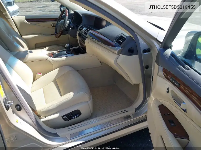 2013 LEXUS LS VIN JTHCL5EF5D5019455 — фото 5