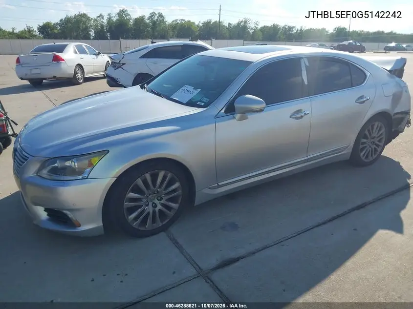 2016 LEXUS LS VIN JTHBL5EF0G5142242 — фото 2