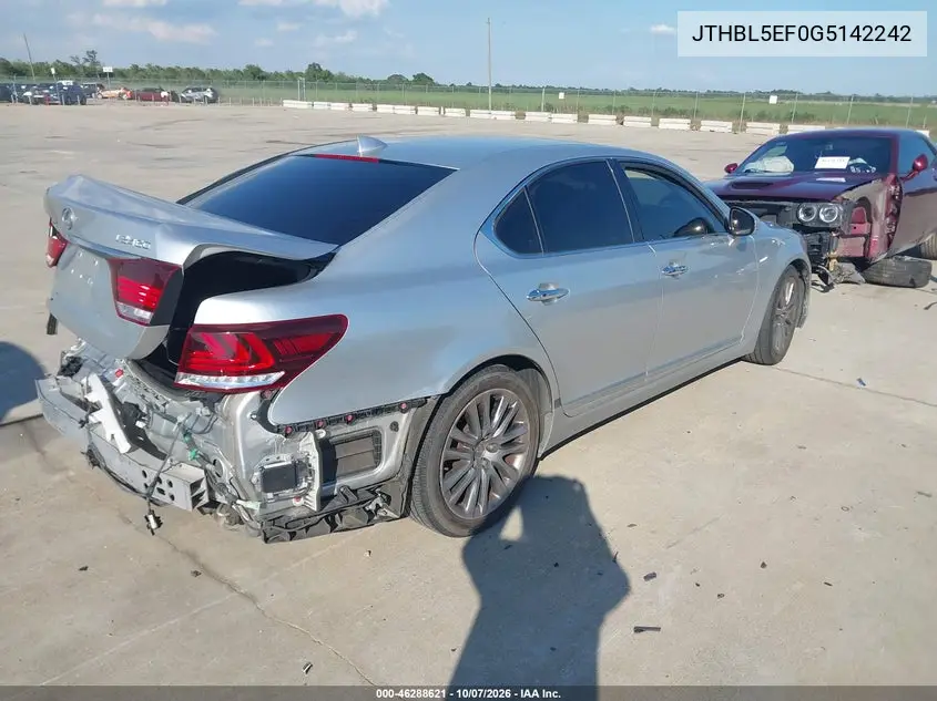 2016 LEXUS LS VIN JTHBL5EF0G5142242 — фото 4