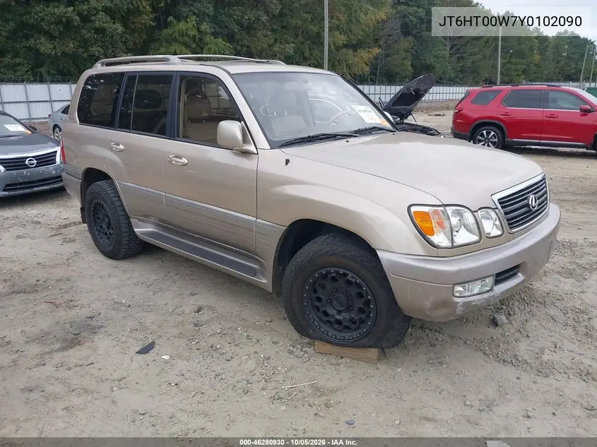 LEXUS LX 2000, VIN JT6HT00W7Y0102090