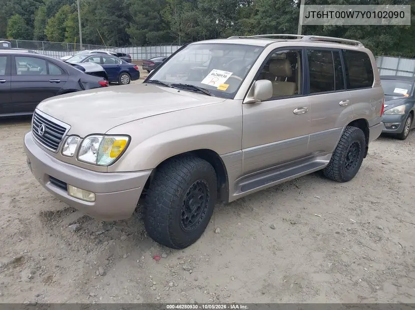 2000 LEXUS LX VIN JT6HT00W7Y0102090 — фото 2