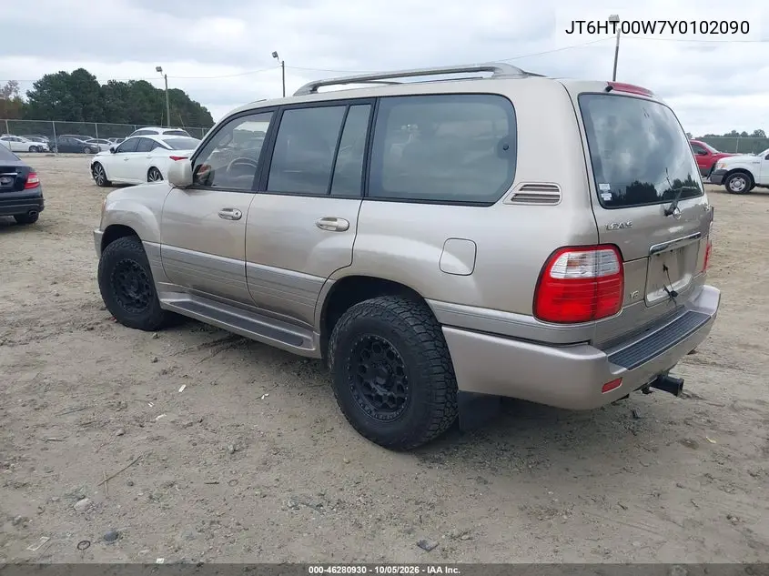 2000 LEXUS LX VIN JT6HT00W7Y0102090 — фото 3