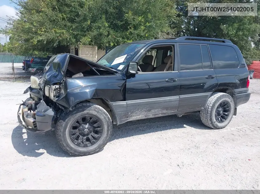 2005 LEXUS LX VIN JTJHT00W254002005 — фото 2