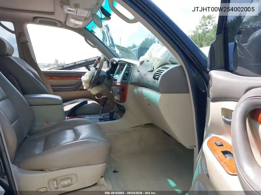 2005 LEXUS LX VIN JTJHT00W254002005 — фото 5