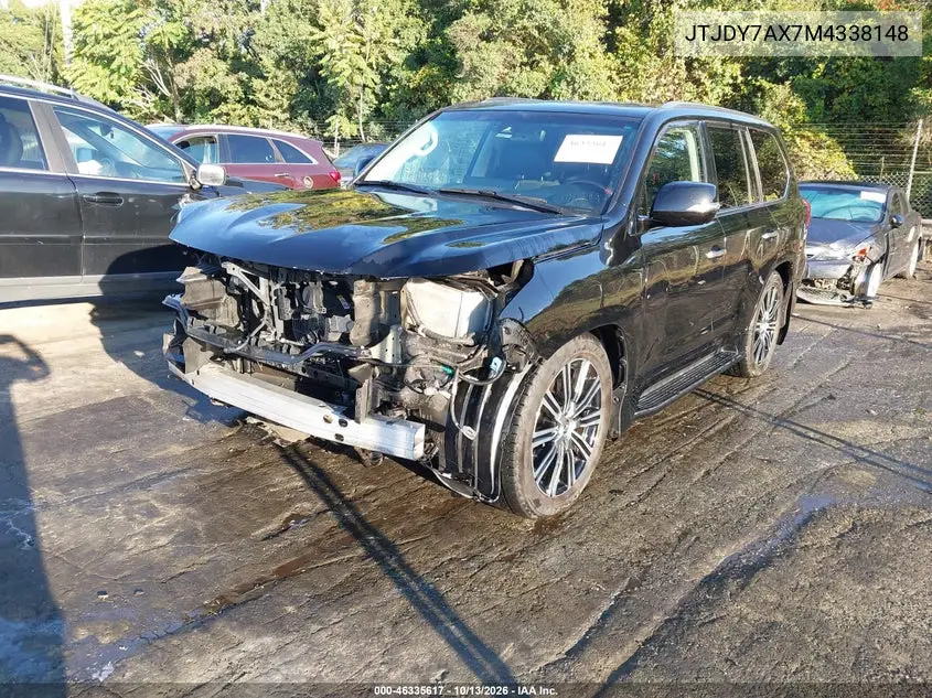 2021 LEXUS LX VIN JTJDY7AX7M4338148 — фото 2