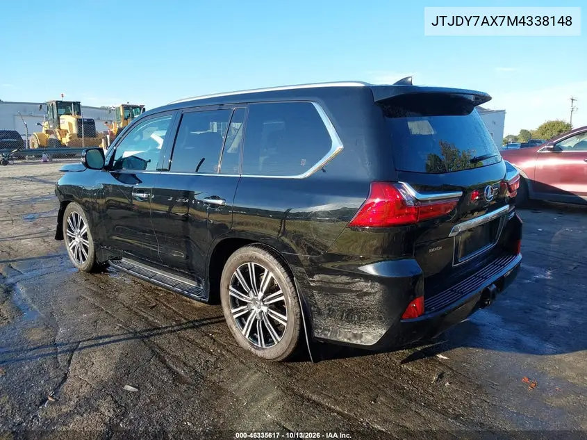 2021 LEXUS LX VIN JTJDY7AX7M4338148 — фото 3
