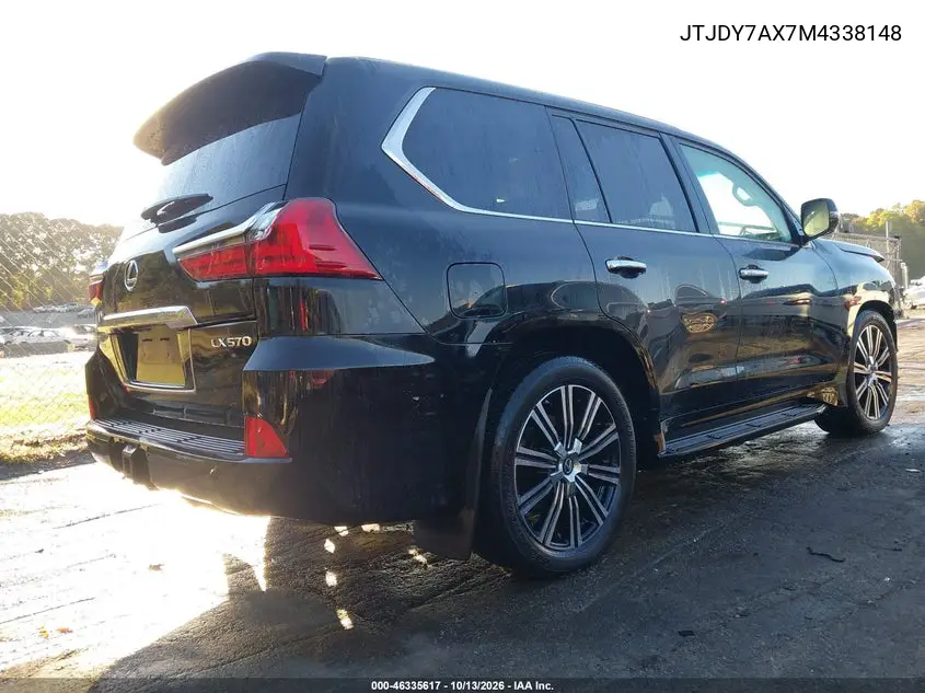 2021 LEXUS LX VIN JTJDY7AX7M4338148 — фото 4