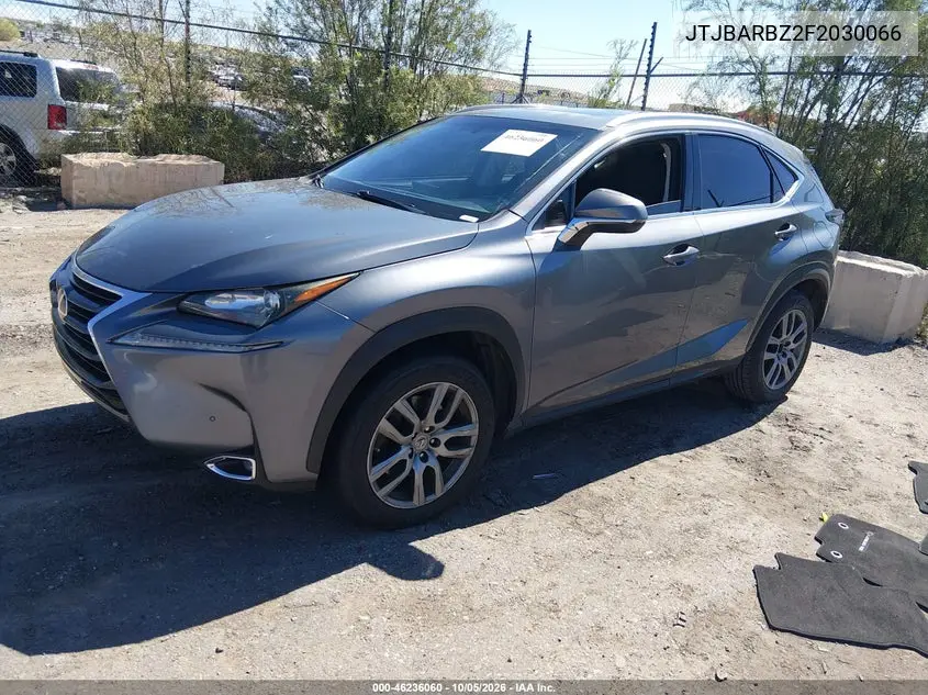 2015 LEXUS NX VIN JTJBARBZ2F2030066 — фото 2